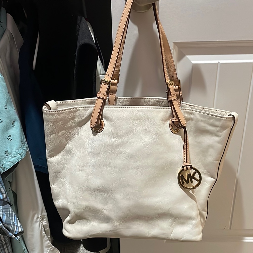 Michael Kors White Leather Handbag